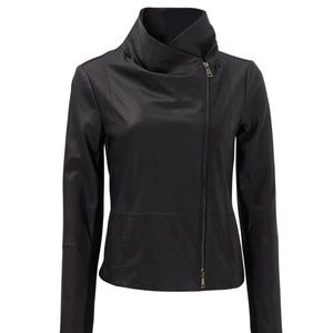 VINCE feather leather scuba jacket